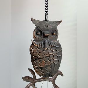Vintage owl  Bird wind chime (video)